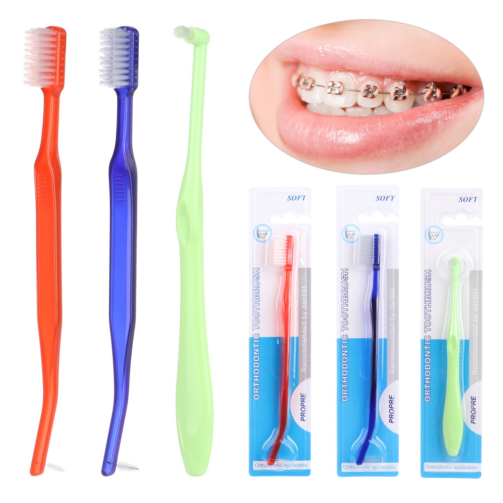 Orthodontic Toothbrushes Double Ended Interdental Brush V Trim End Soft