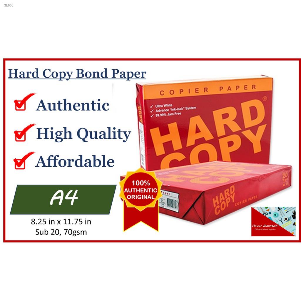 Stationery☾Hard Copy Bond Paper / A4 / 1 ream (500 sheets) Shopee Philippines