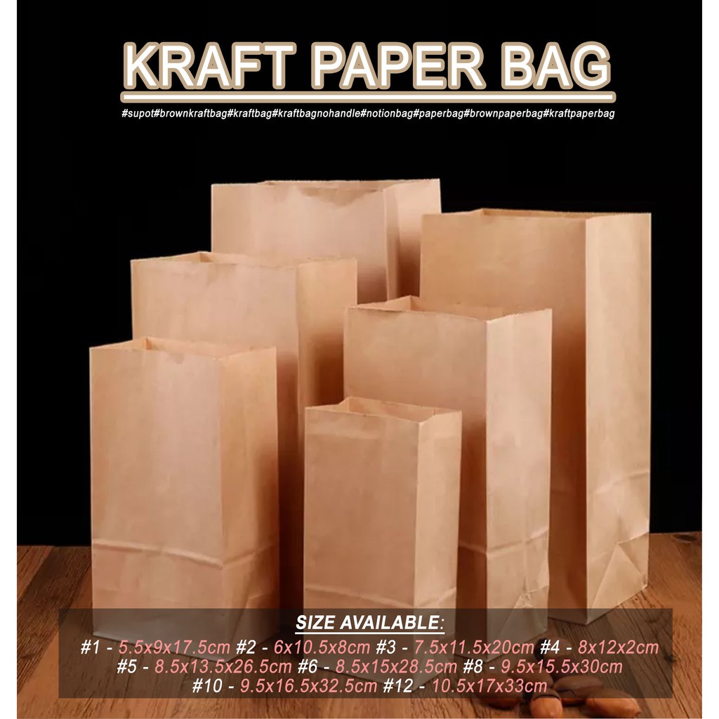 QJOQ.PH Brown Paper Bag by 50Pcs. Per pack Gift Wrapping Paper Bag