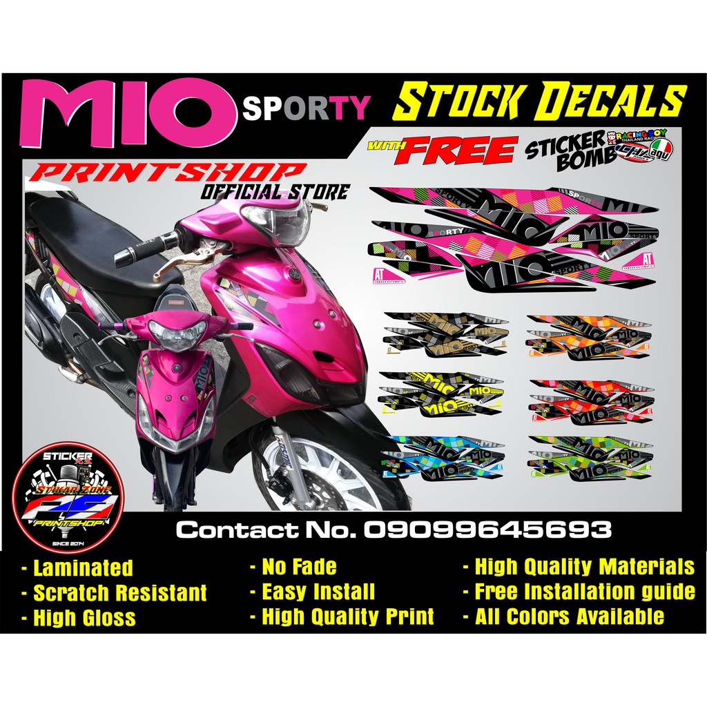 Mio Sporty Yamaha Mio Sporty Stock Decals Set High Quality and Durable