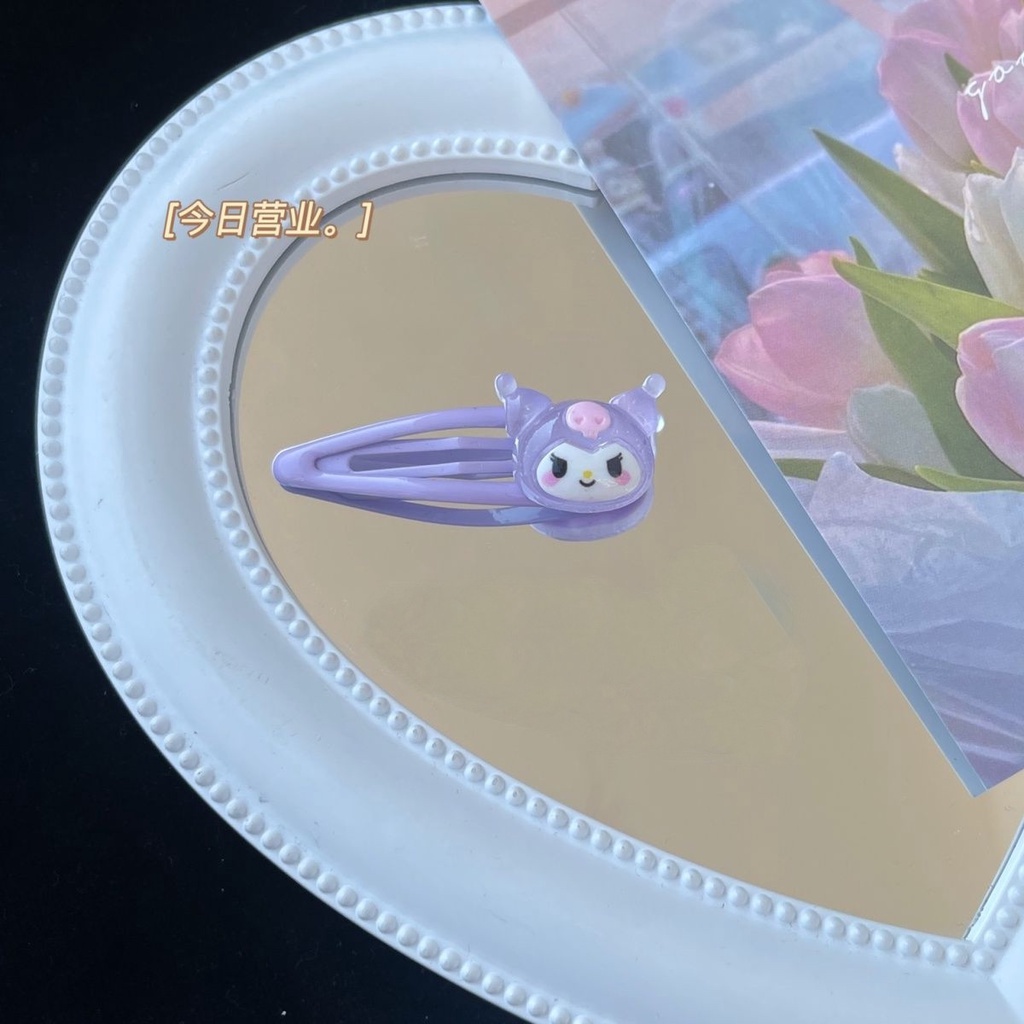 Transparent Hairpin Sanrio bb Clip ins Cute Spongebob Hair Accessories Girl Sweet Cinnamon Dog