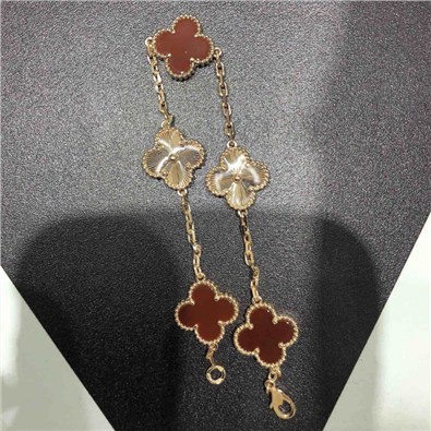 Red Carnelian with Carved Laser Four Leaf Clover 5 motifs Vintage ...