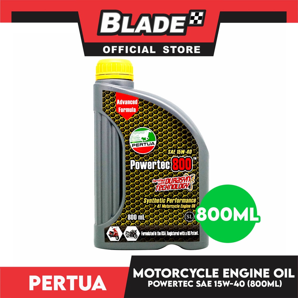 Pertua Powertec 4T Motorcycle Engine Oil SAE 15W-40 800ml Synthetic ...