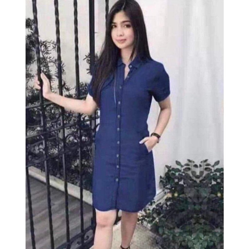 Semi formal denim dress hot sale