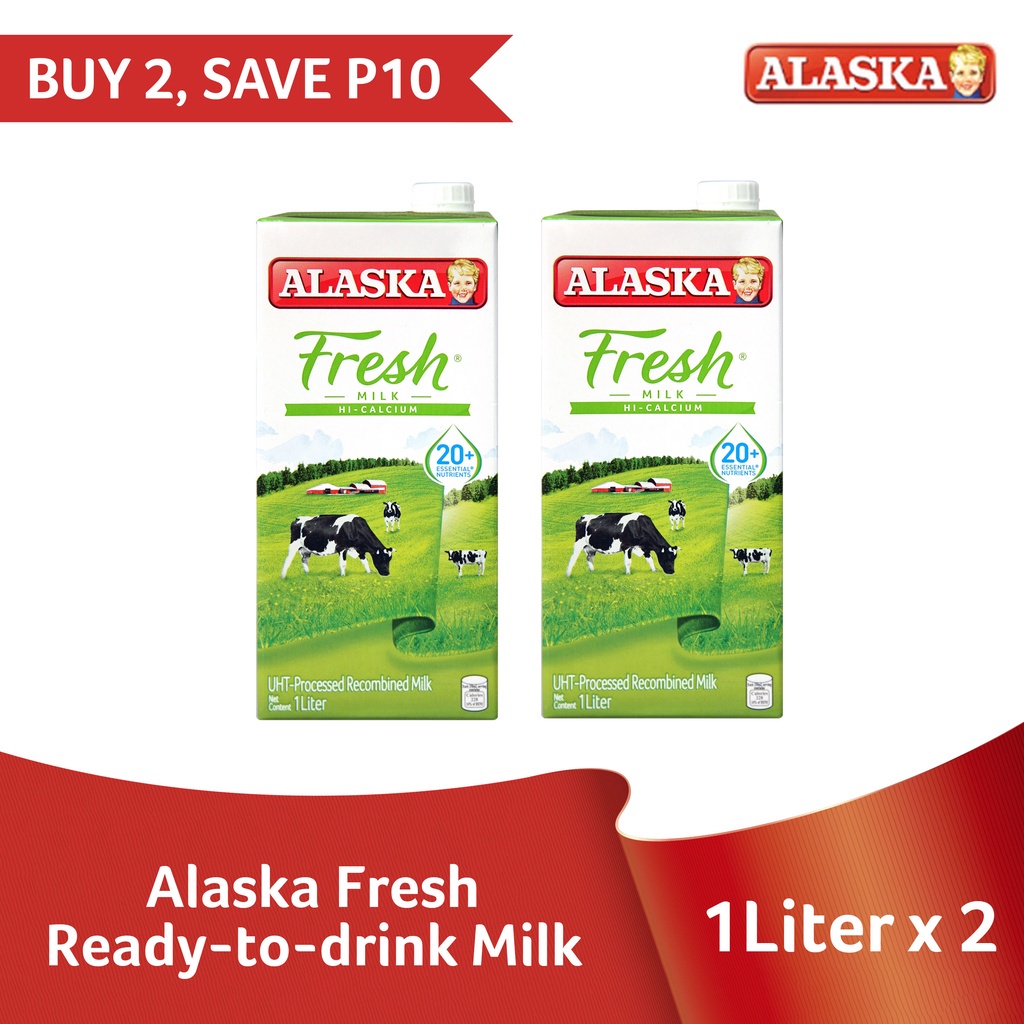 Alaska Fresh Ready To Drink Milk 1 Liter Set Of 2 Shopee Philippines