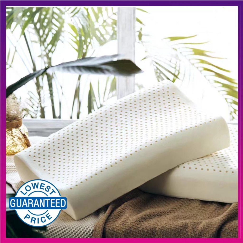 Massaging Natural Thailand Ventilated Latex Foam Pillow / Removable