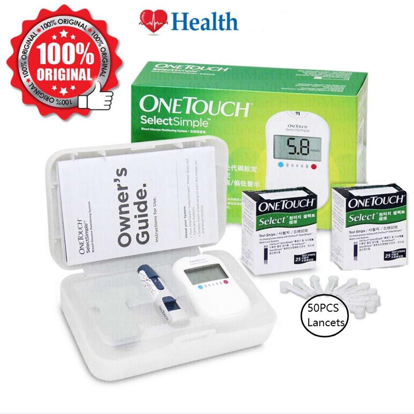 One Touch / Onetouch Select Simple Blood Glucose Monitor with 50pcs ...