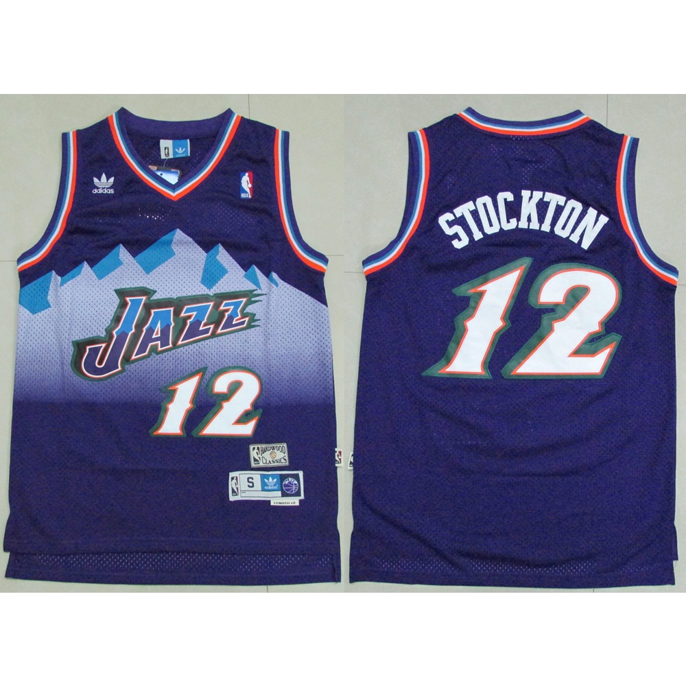 Retro NBA Utah Jazz #12 Stockton #32 Malone Jersey Embroidered