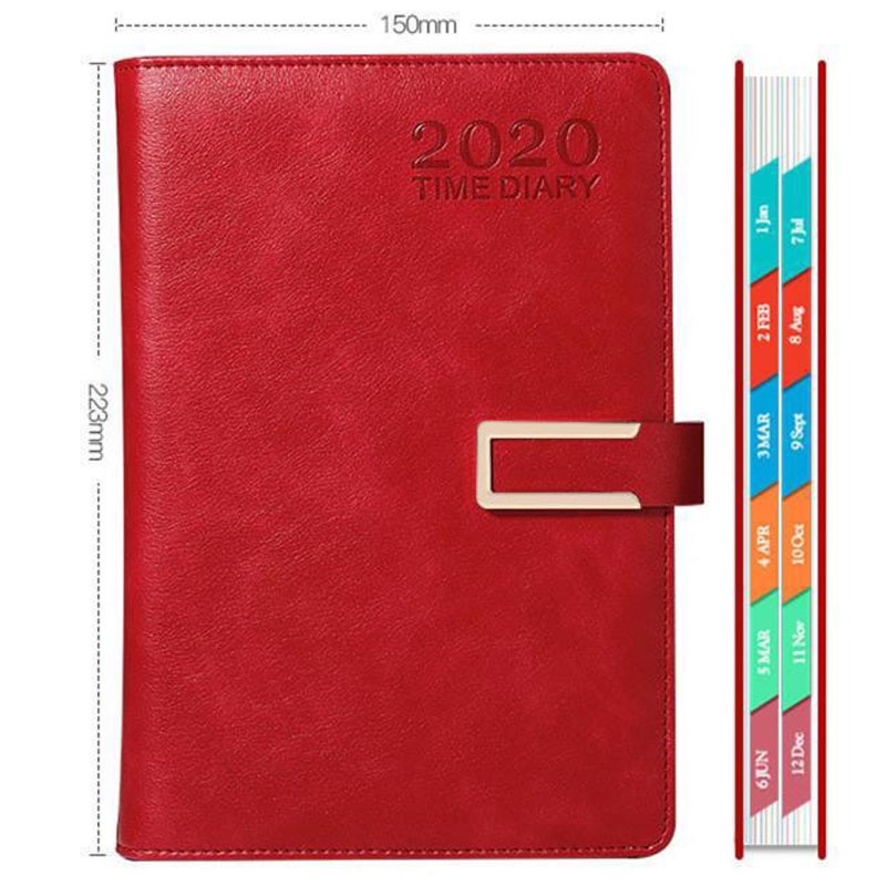 A5 Diary Book Business Memopad PU Leather Notebook Traveler Journal Weekly Planner Notepad