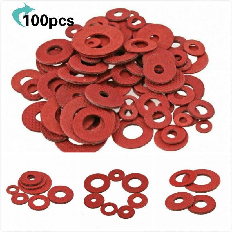 thumbnail image 2 of M2.5 M3 M5 M6 M8 M10 M16 Red Steel Paper Fber Flat Washer Nsulaton Gasket 2 of 10