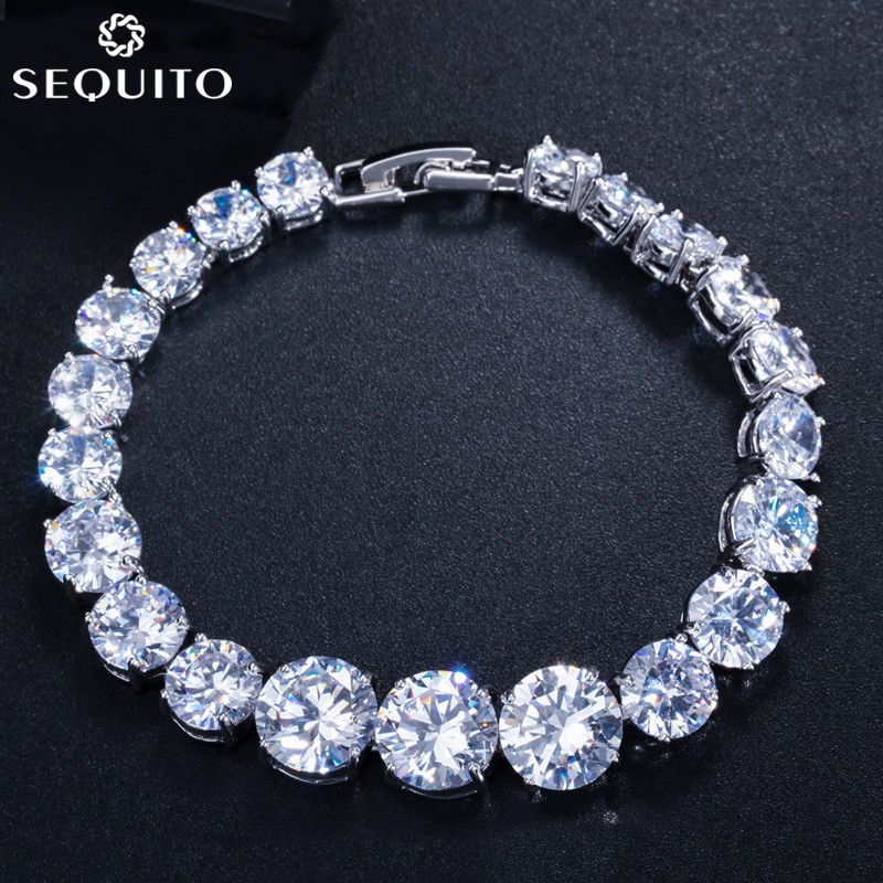 Wedding Bridal White Gold Jewelry Sparkling Big Round Female Top Grade ...