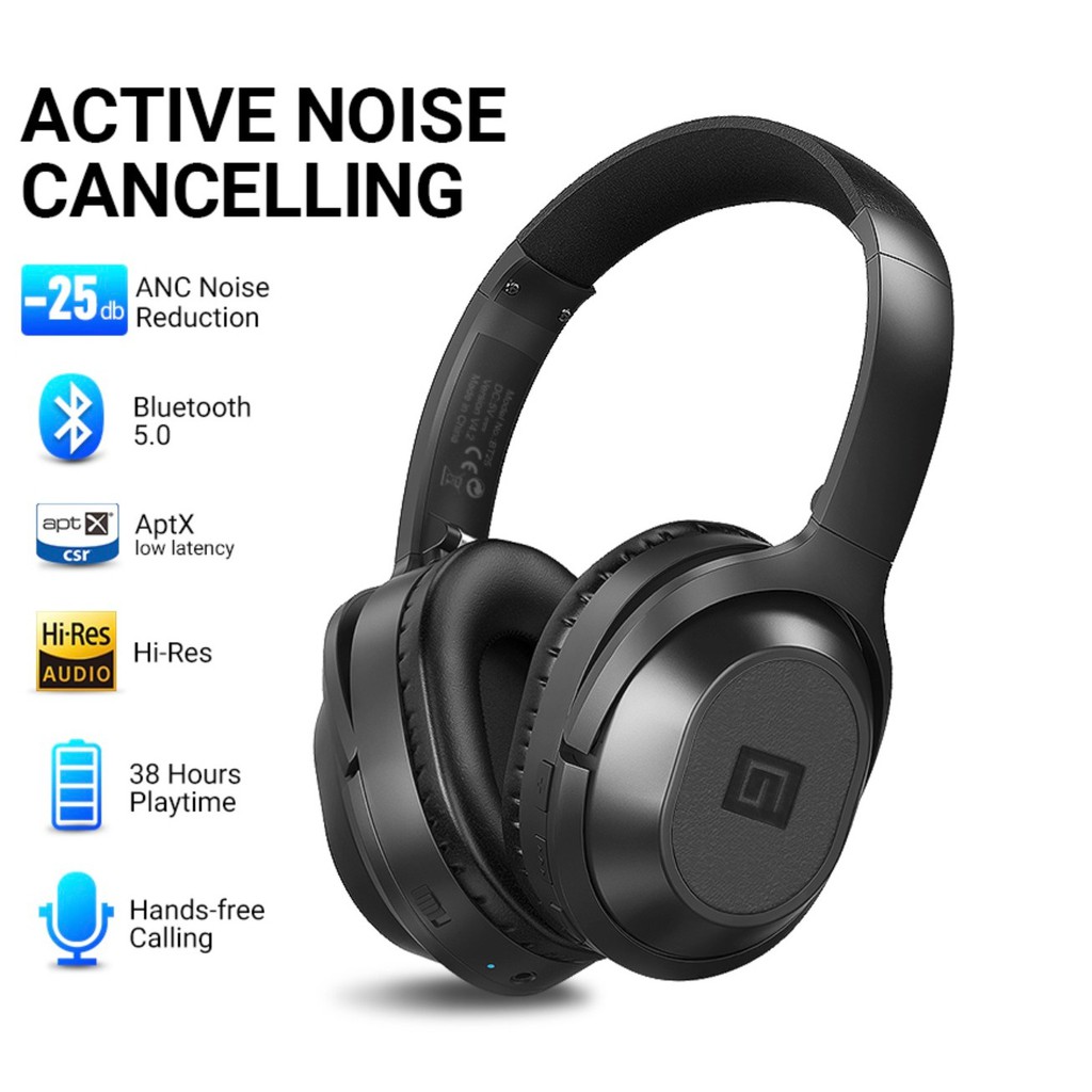 Langsdom BT25 Pro Active Noise Canceling Bluetooth 5.0 APTX Headphones for Work or Study at Home