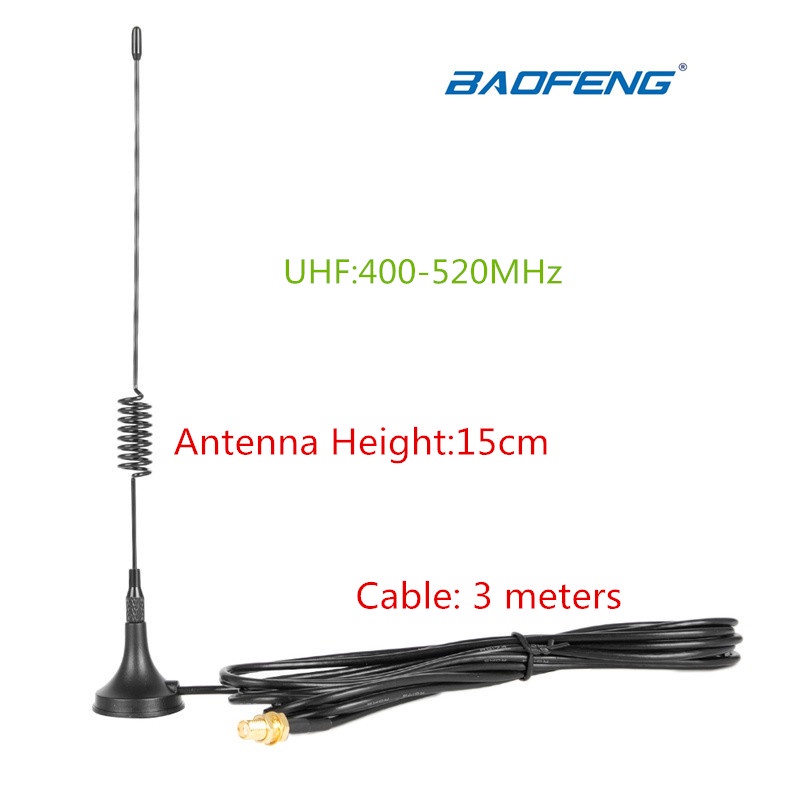 Antenna Mobile Dual Band UT-106 Per Radio VHF/UHF - Base Magnetica, SMA Maschio, Nuova