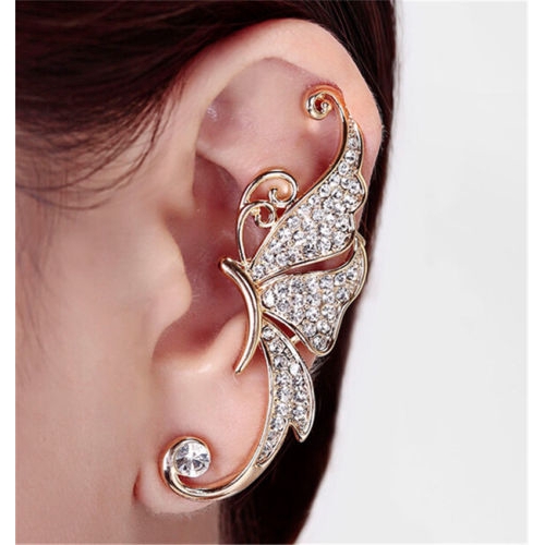 Fashion Crystal Clip Ear Cuff Stud Women s Punk Wrap Cartilage Earring Jewelry
