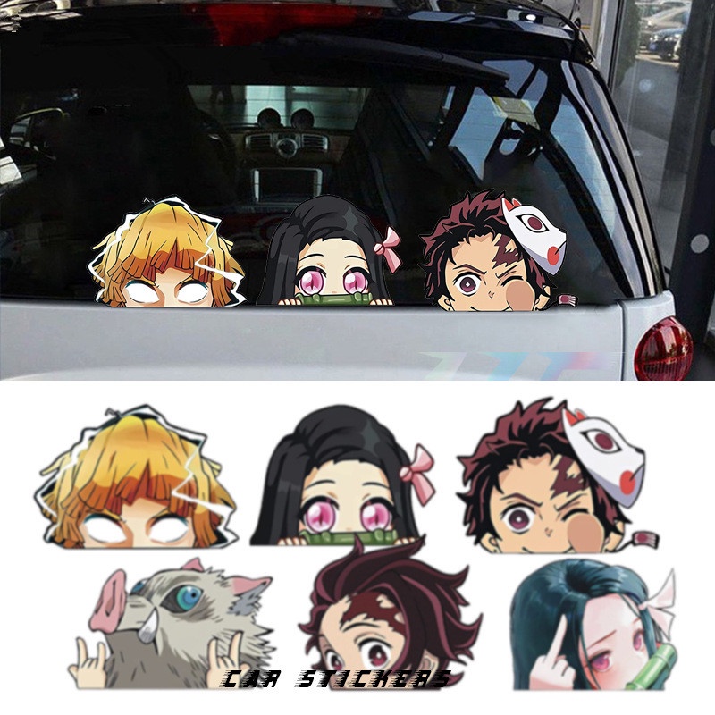 New Anime Demon Slayer Car Sticker Reflective Motorcycle Creative Car ...