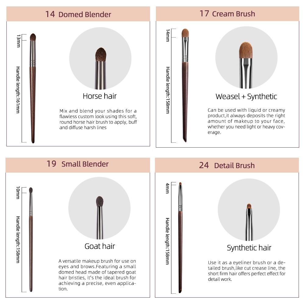OVW 6 Pcs. Makeup Brush Set Multi-Function Eyeshadow Eye Liner Detail ...