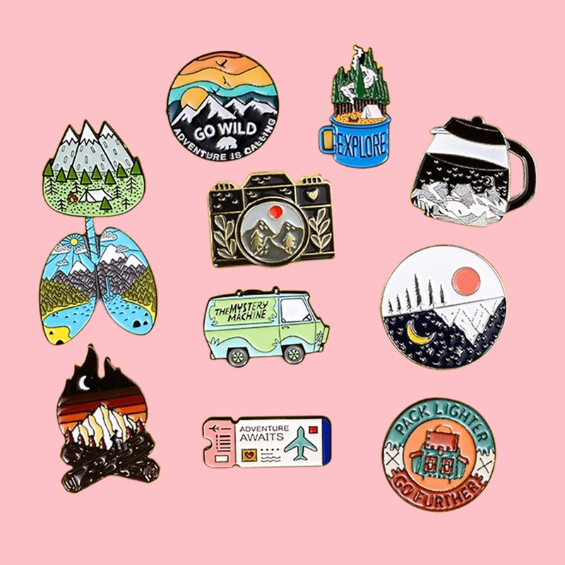 Go Travel Adventure Pin Mountain Forest Lakes Earth Explore Nature Bus ...