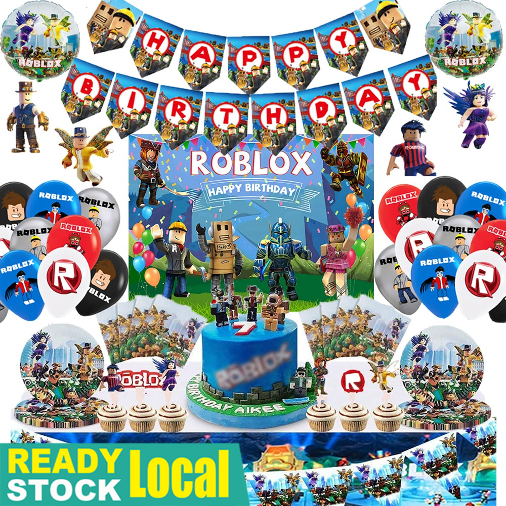 Roblox Theme Party Decorations Kids' Birthday Party Supplies Happy ...