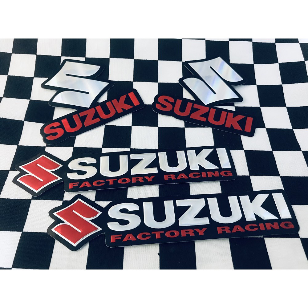 Suzuki Sticker Racing Red [4 Pcs] Car Styling Logo 3D Embossed ...