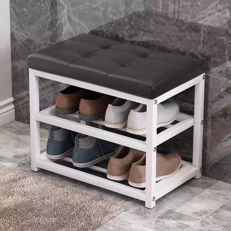 HM008 Shoe Bench Double Layer Shoe Rack Shoe Stool Storage Stool Frame ...