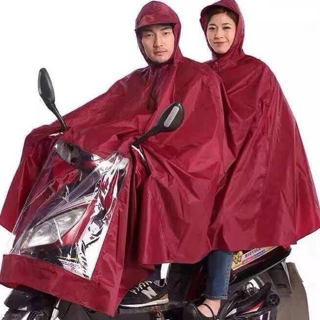 Double Person Motorcycle Raincoat Cover Biking Bicycle Rain Coat