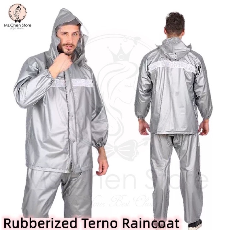 Titanium Raincoat Rubberized Makapal Kapote Popular Waterproof Raincoat with Pants COD Shopee Philippines