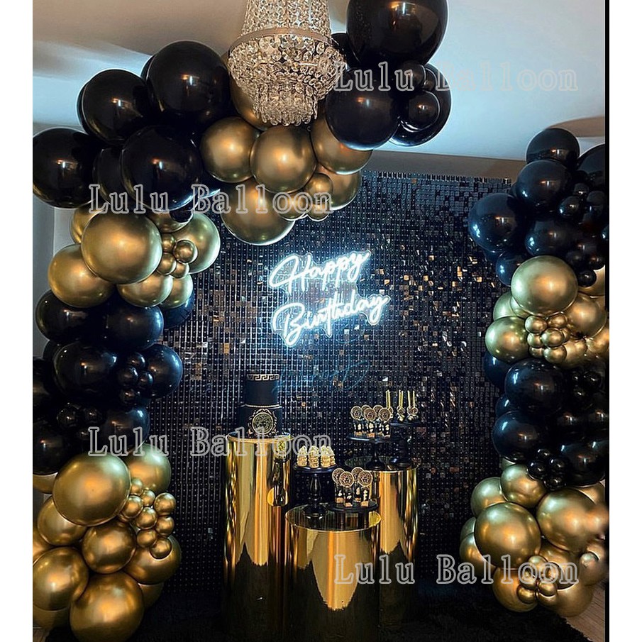 Balloon Garland Kit Balloon Arch Garland for Birthday Party Decorations ( Black Gold)