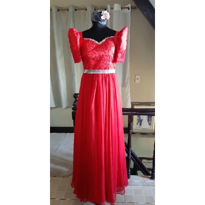 Modern red filipiniana dress sale