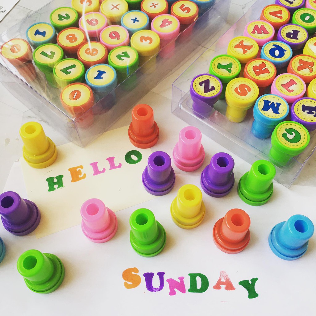 ALPHABET & NUMERALS COLORFUL STAMP (letter and number stamp set