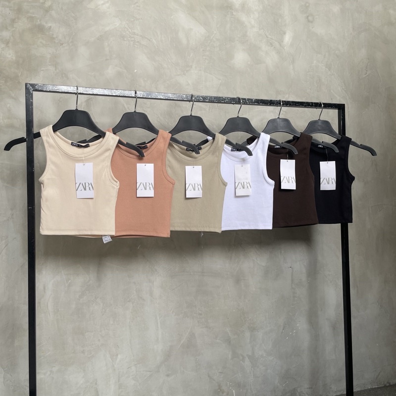 ZARA Racerback Ribbed Tank Top | Closetbykaykay | Shopee Philippines