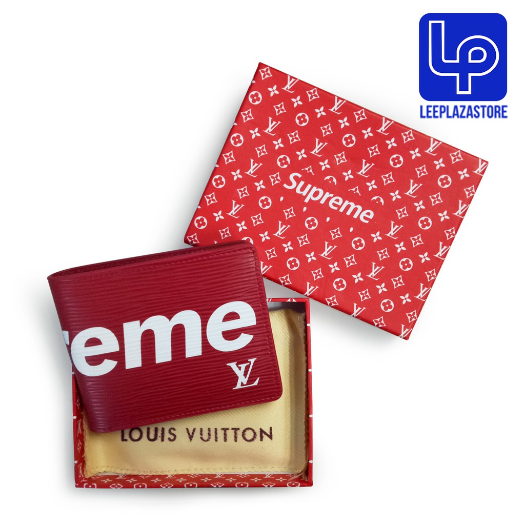 Wallet Louis Vuitton x Supreme Red in Suede - 32501045