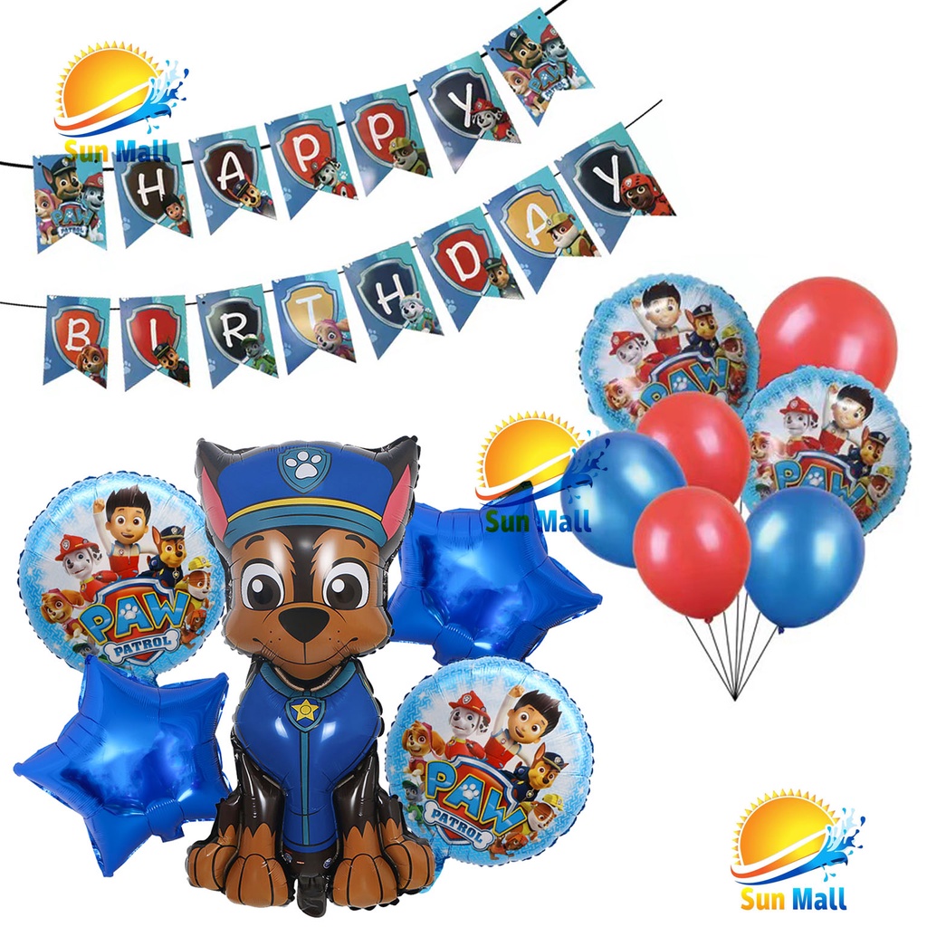 Paw patrol Theme Foil Balloon Set kids Birthday Decoration Party Needs ...