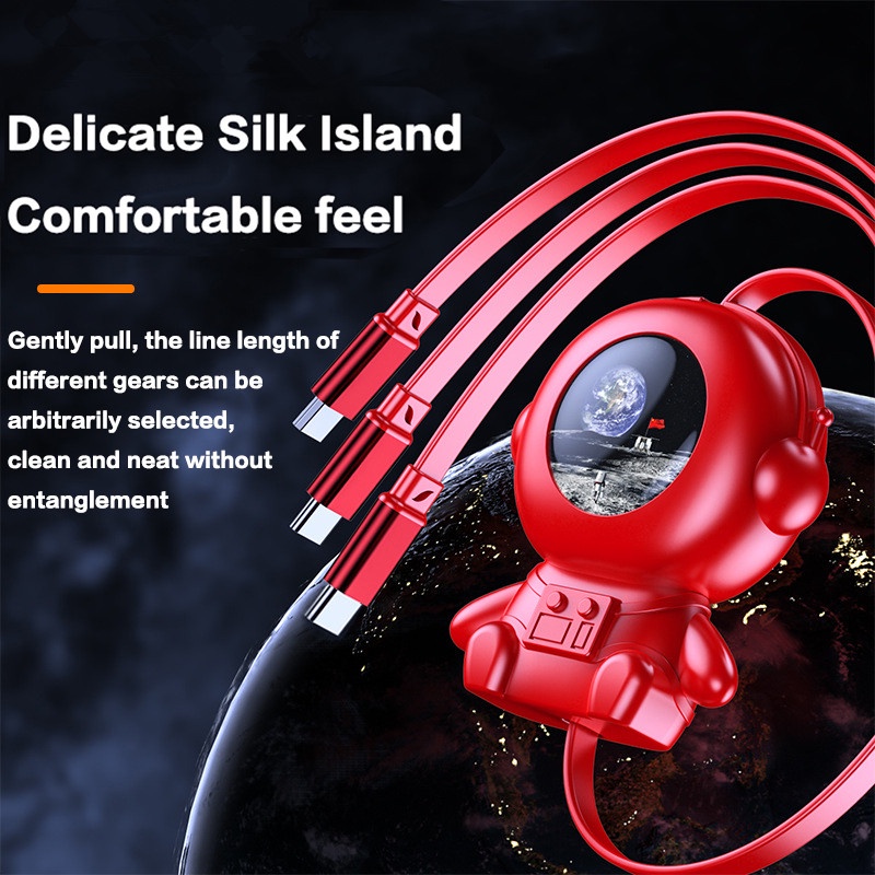 USB C Fast Charging Cables Space Astronaut Cartoon Type C USB Micro iP ...