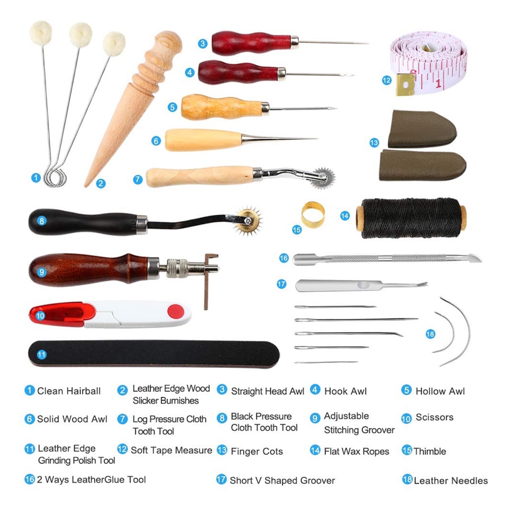 【COD】31Pcs Leather Sewing Tools DIY Leather Craft Hand Stitching Kit ...