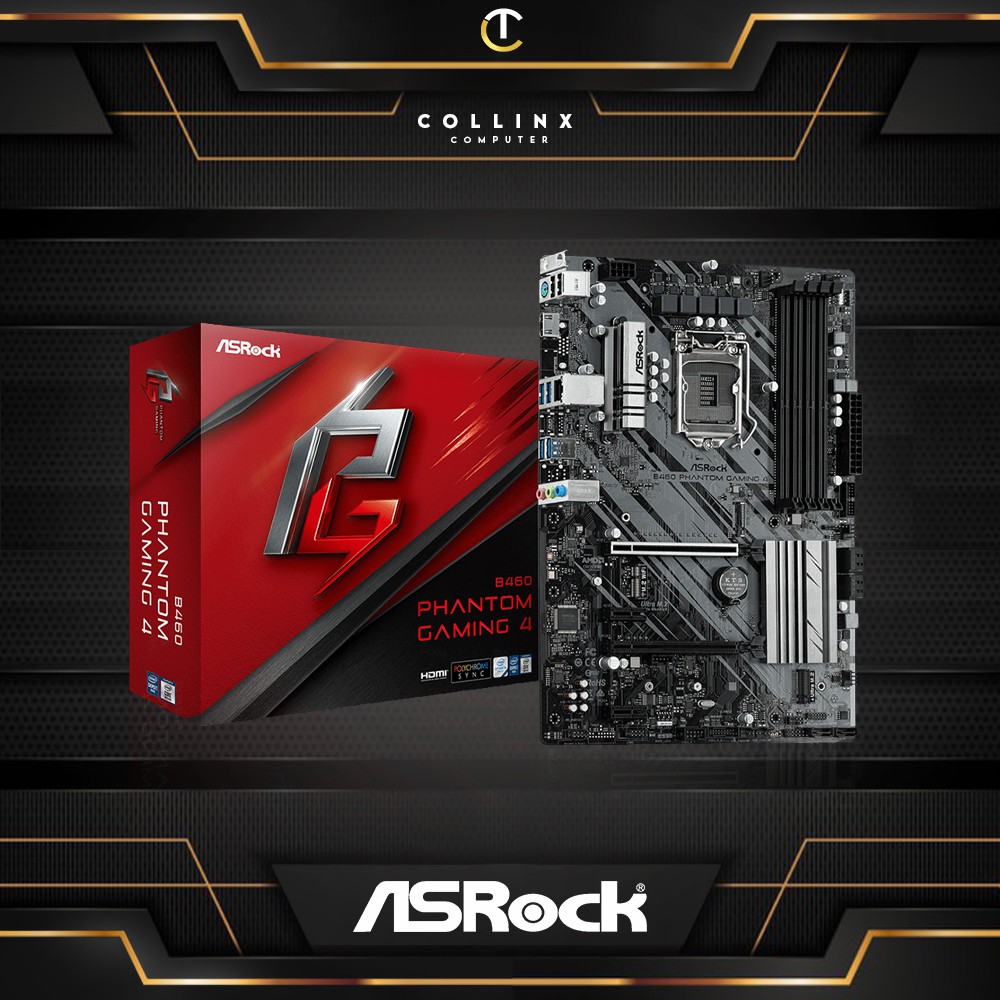 Asrock B460 Phantom Gaming 4 Motherboard Intel Atx Lga 1200 Ddr4 Collinx Computer Shopee 2569