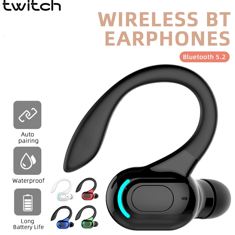 Twitch F8 TWS Bluetooth Wireless Earphones Single Ear Hook Headset