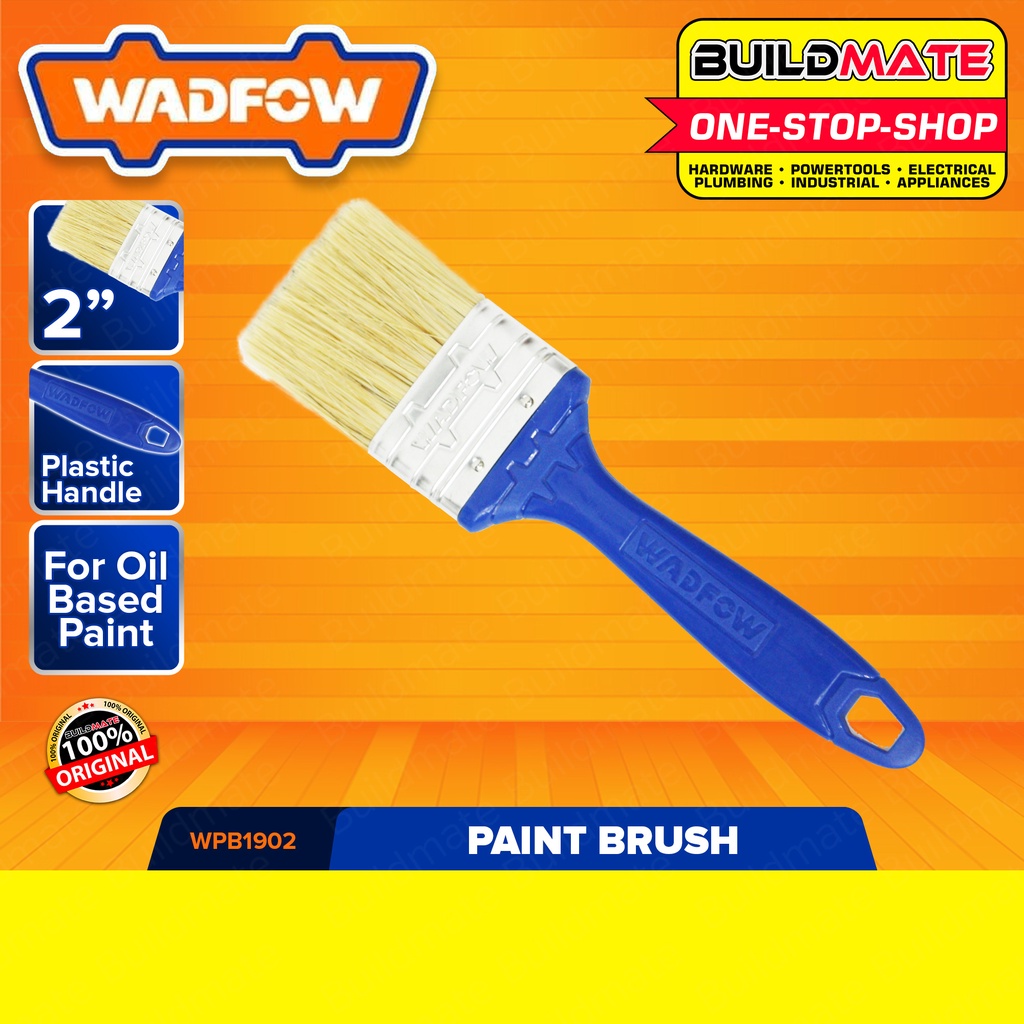 WADFOW Paint Brush For OilBased Paint 1" 1.5" & 2" Inch Plastic Handle