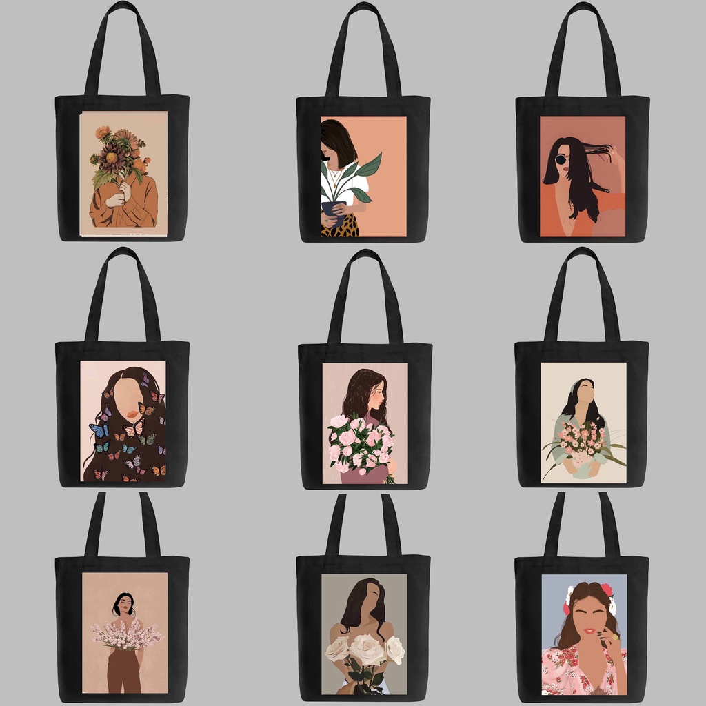 Black cloth hotsell tote bags