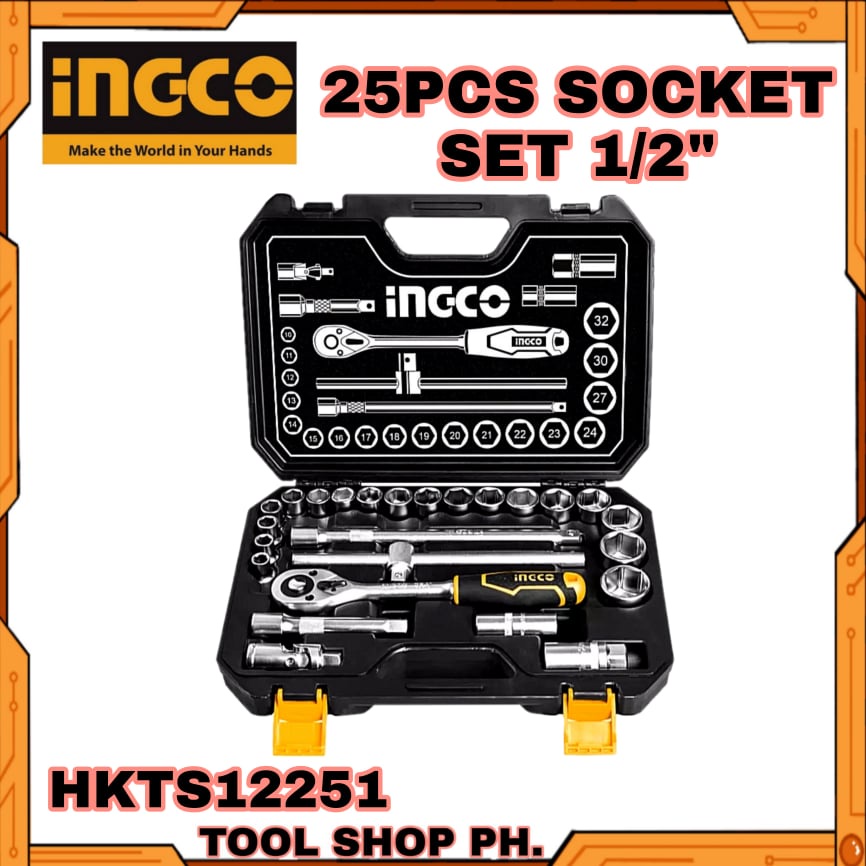 INGCO 25pcs Socket Set 1/2