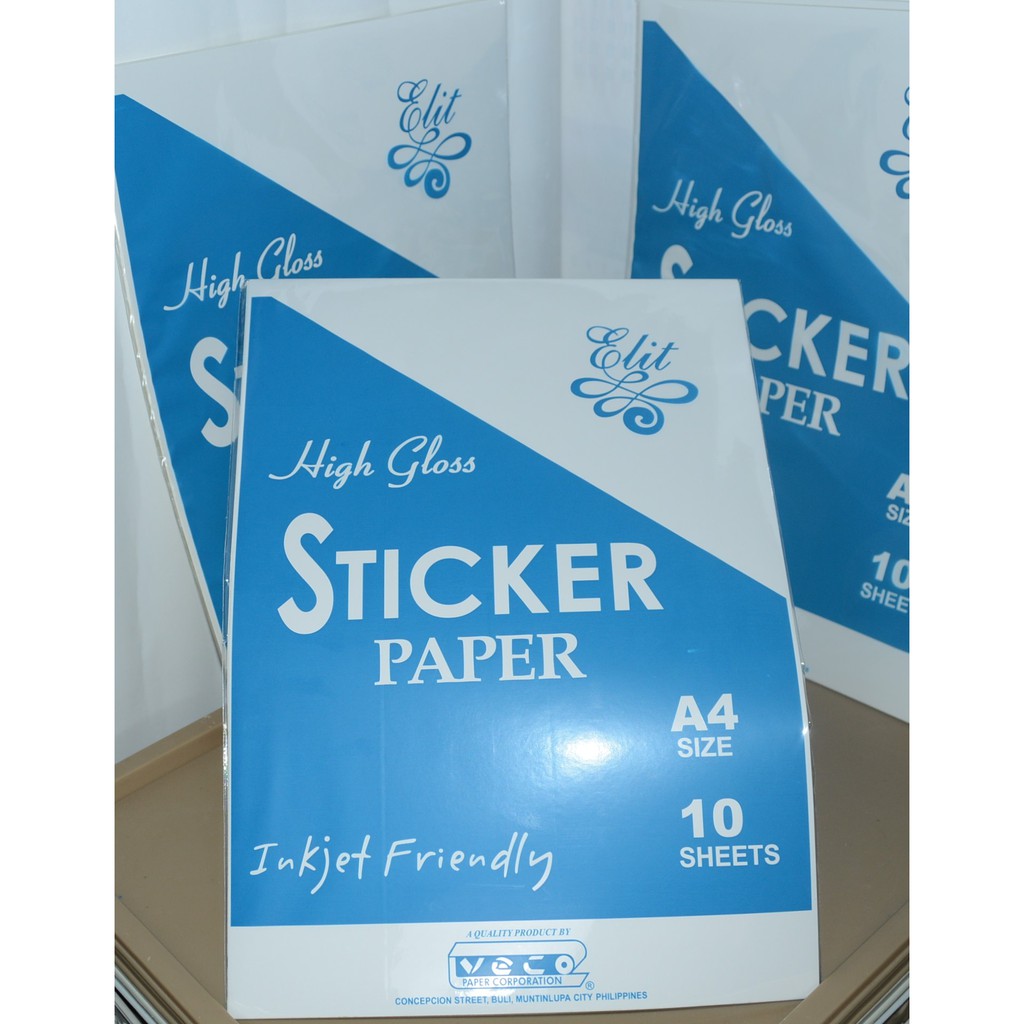 ELIT STICKER PAPER GLOSSY / MATTE A4 10s Shopee Philippines
