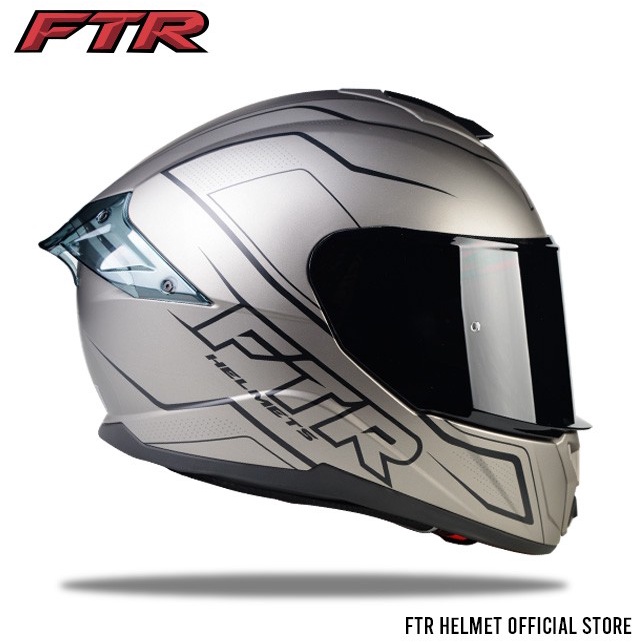 FTR Helmet Ricon Matte Grey Dual Visor With Free Visor | Shopee Philippines