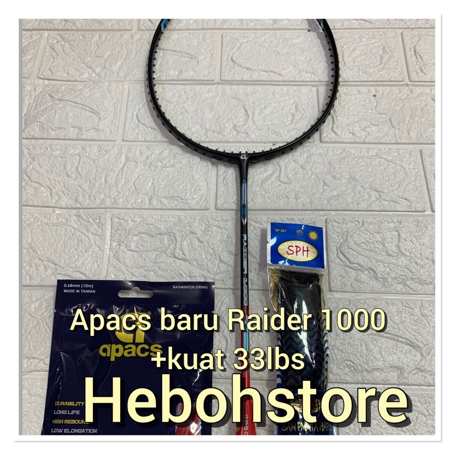 Badminton Racket NEW APACS RAIDER 1000+Grip STRONG 33 lbs ORIGINAL ...