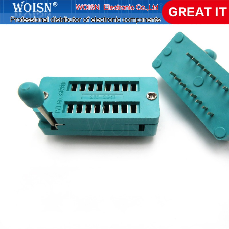 1pcs/lot 14 16 18 20 24 28 32 40 P Pin 2.54 MM Green DIP Universal ZIF ...