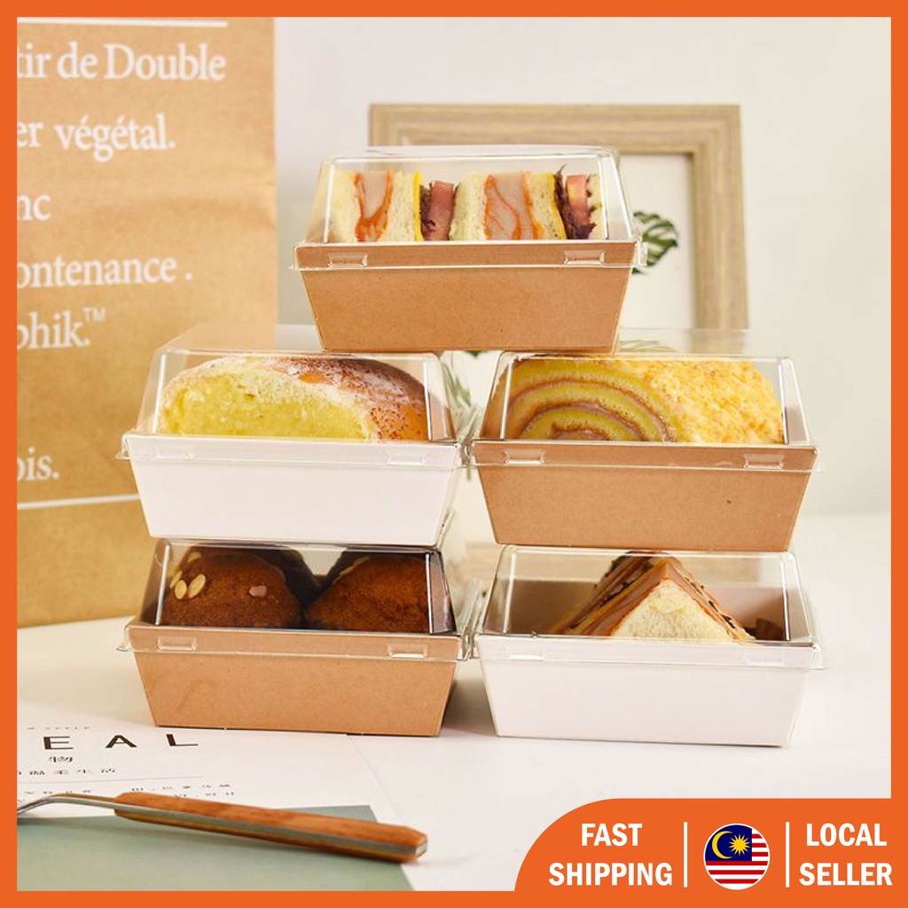 4 Inch Square Cake Paper Box Food Box Packaging cake Kotak Kek Kotak ...