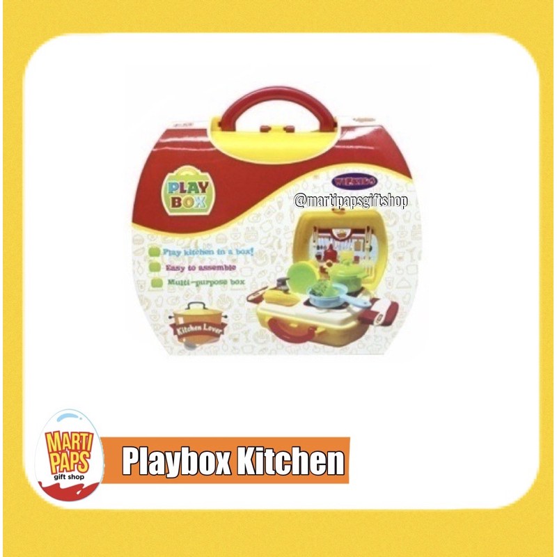 PLAY BOX ON THE GO PLAY SET KITCHEN SET MAKE UP DOCTOR BABY DOLL BBQ TOY PIZZA MAKER TOY