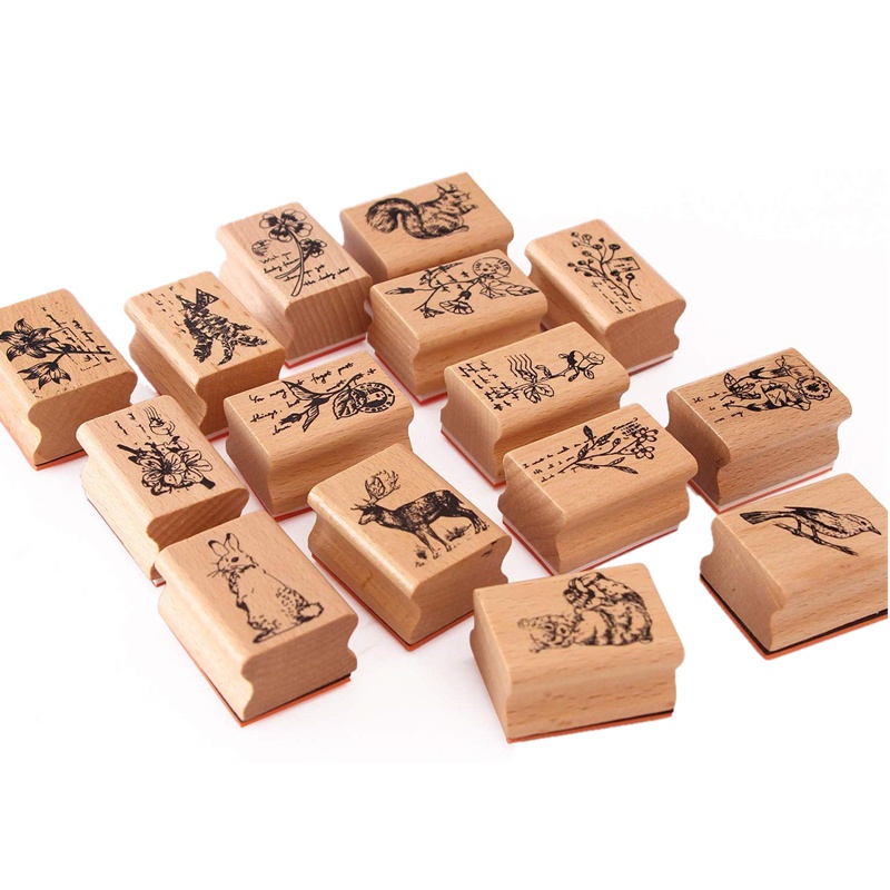 Forest World Cute DIY Wooden Rubber Stamps Diary Scrapbooking Stamps ...