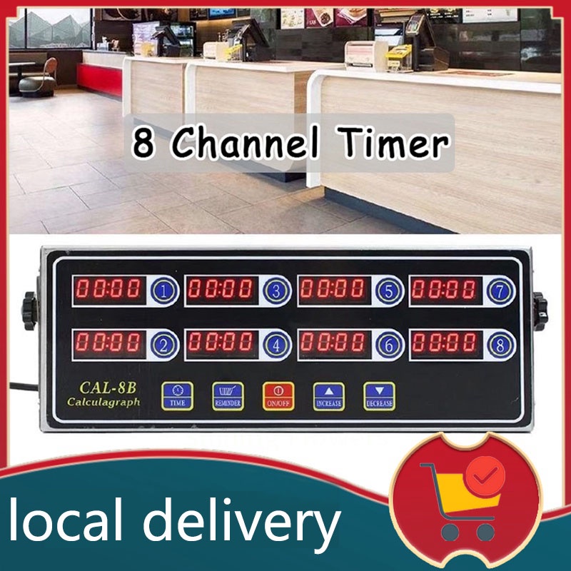 8 Channels Timer LCD Digital Kitchen Timer Reminder Countdown Timer ...