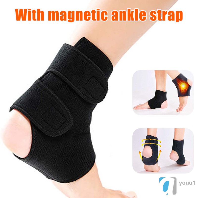 1 Pair Self-Heating Ankle Support Adjustable Ankle Brace Guard ...