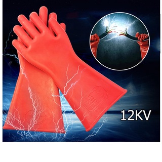 Electrician Safety Work Gloves Rubber Insulated Gloves 12KV Security  Protection