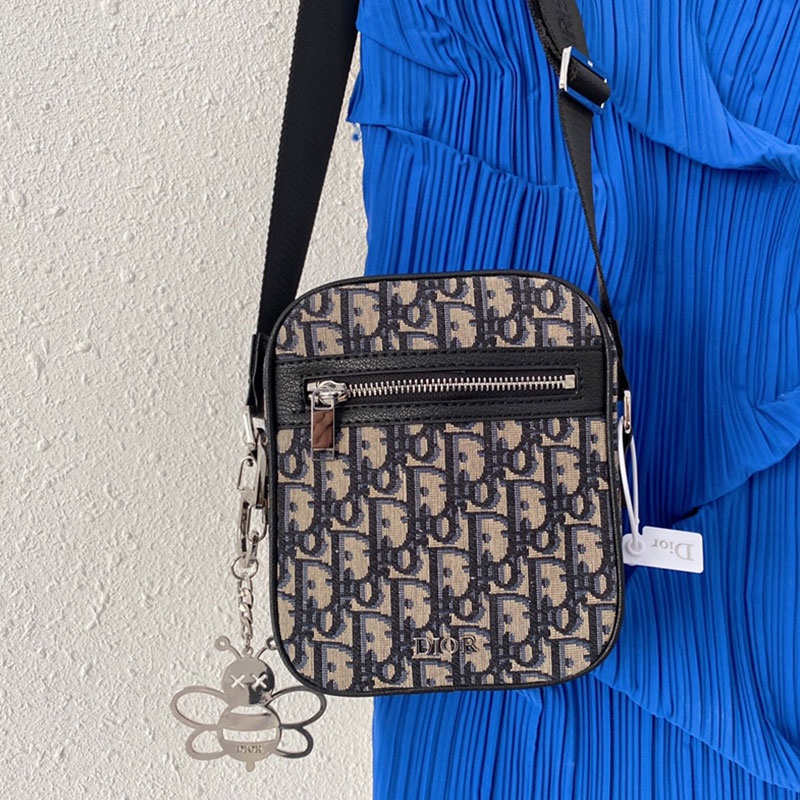 DIOR Oblique Jacquard Embroidered Knitted Camera Bag Unisex Versatile